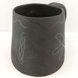 Black Ceramic Mug Det Gamle Pottemageri Denmark Atomic Starburst Pottery Cup MCM
